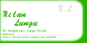 milan lungu business card